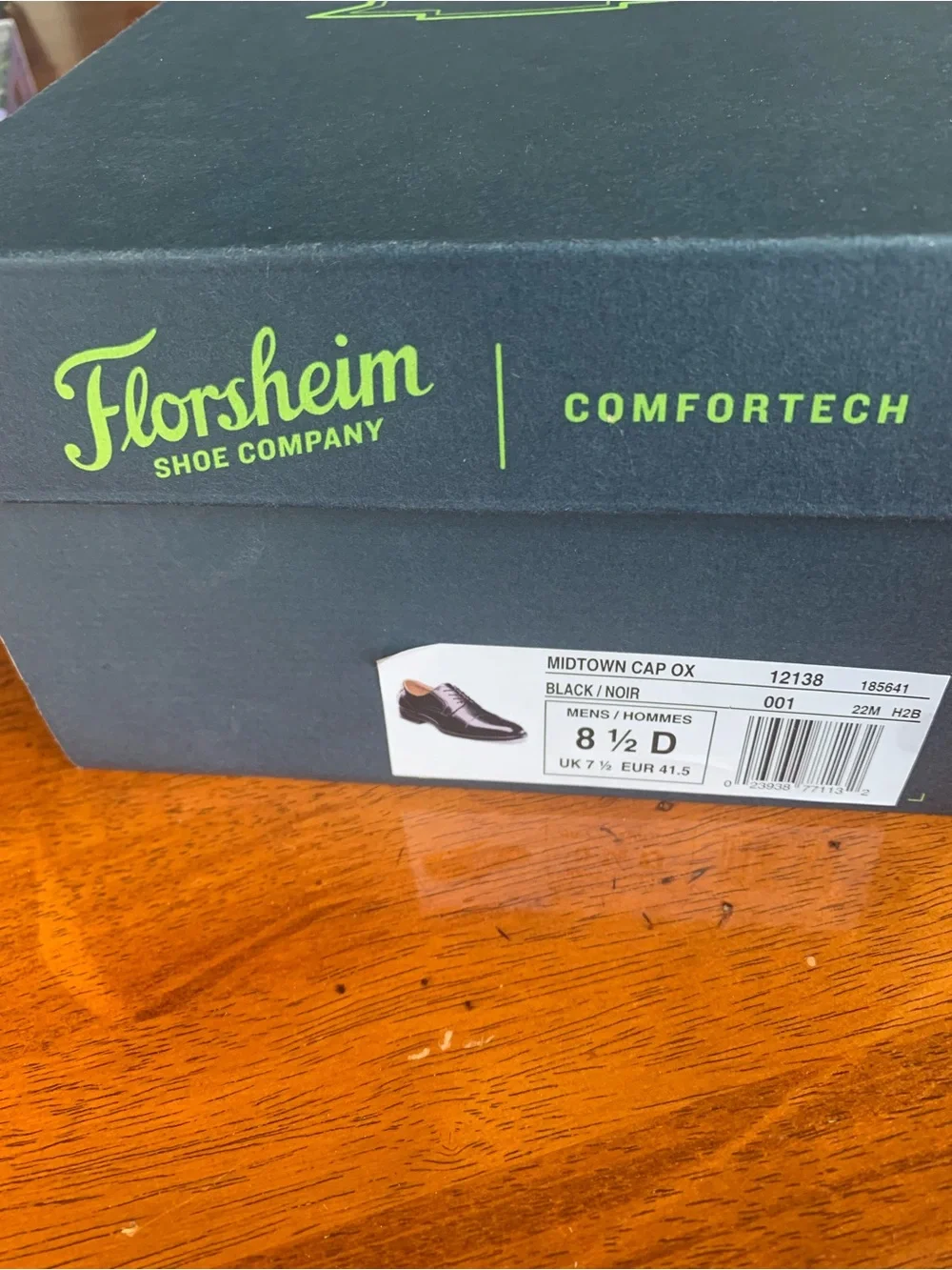 Florsheim Black Leather Cap-Toe Derby Shoes